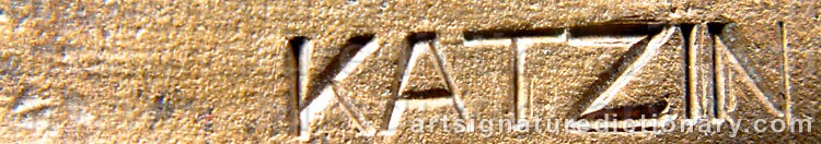 Authentic signature by Sonja KATZIN on  artwork