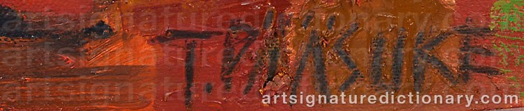 Authentic signature by Tiit PÄÄSUKE on artwork