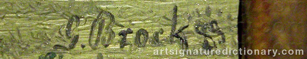 Authentic signature by Gustav BROCK on  artwork