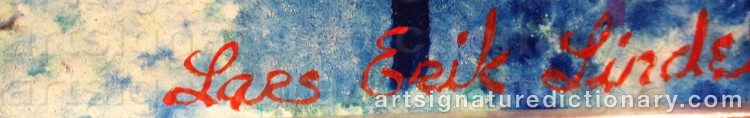 Authentic signature by Lars Erik LINDELL on artwork