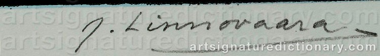 Authentic signature by Juhani LINNOVAARA on artwork
