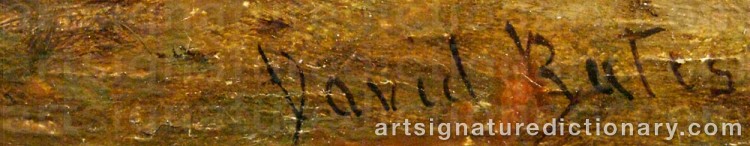 Authentic signature by David BATES on Painting/Watercolour artwork