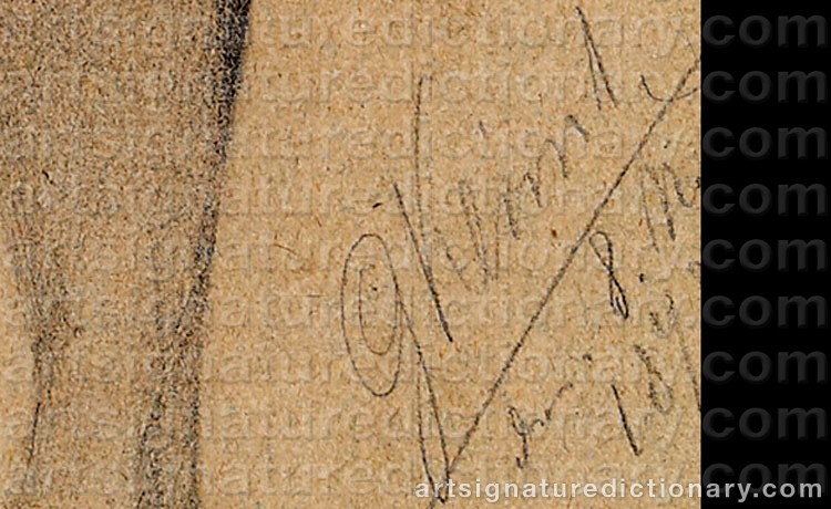 Authentic signature by Gustav KLIMT on artwork