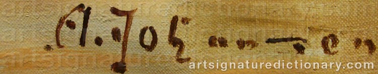 Authentic signature by Arne JOHANSEN on Painting/Watercolour artwork