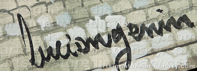 Authentic signature by Lucien GENIN on Painting/Watercolour artwork