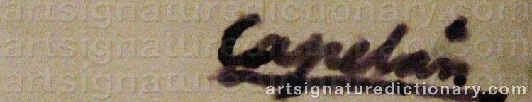 Authentic signature by Carlos CAPELÁN on  artwork