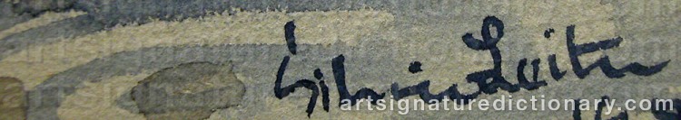 Authentic signature by Silvia LEITU on  artwork