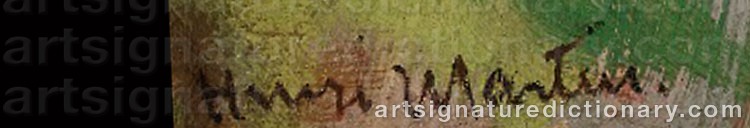 Authentic signature by Henri Jean Guillaume MARTIN on  artwork