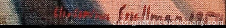 Authentic signature by Christina SNELLMAN on artwork