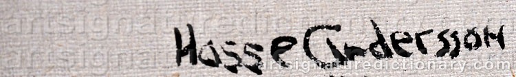 Authentic signature by Hasse ANDERSSON on  artwork