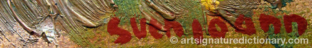 Authentic signature by Sven JOANN on artwork