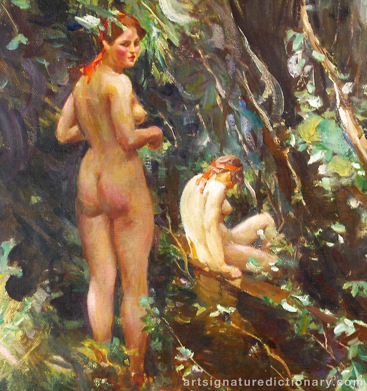 Close-up details showing Anders ZORN signature forgery characteristics