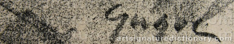 Authentic signature by Yngve ‘Yngve’ BERG on artwork