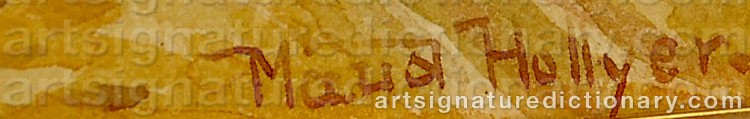 Authentic signature by Maud HOLLYER on  artwork