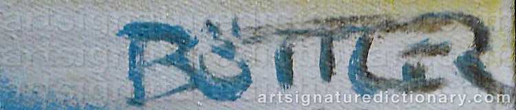 Authentic signature by Fritz BÖTTGER on  artwork