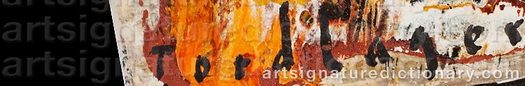 Authentic signature by Tord LAGER on artwork