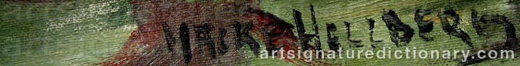 Authentic signature by Max HELLBERG on  artwork