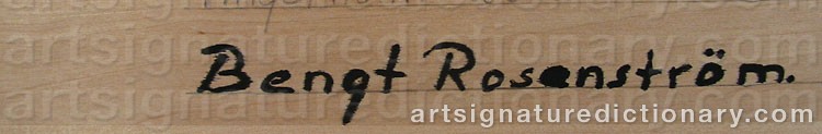 Authentic signature by Bengt ROSENSTRÖM on  artwork