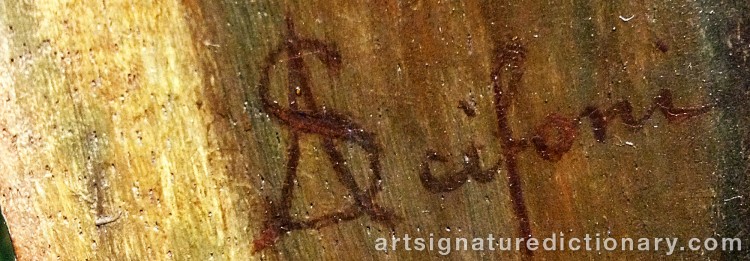 Authentic signature by Anatolio SCIFONI on  artwork