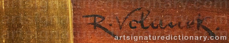 Authentic signature by Raimund VOLANEK on artwork
