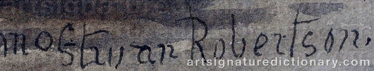 Authentic signature by Struan ROBERTSON on  artwork