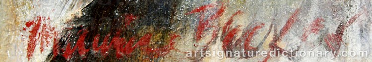 Authentic signature by Maurice BECKER on  artwork