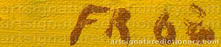 Authentic signature by Fredrik ROHDE on Painting/Watercolour artwork