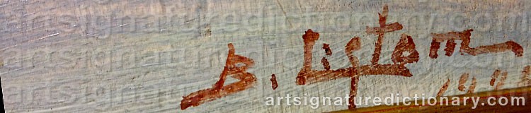 Authentic signature by Berndt LAGERSTAM on artwork
