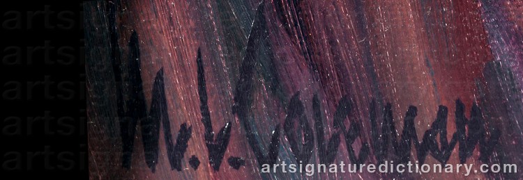 Authentic signature by Michael L. COLEMAN on Painting/Watercolour artwork