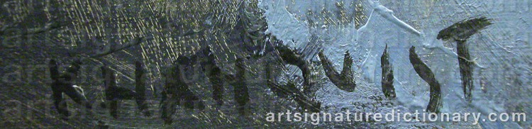 Authentic signature by Knut HANQVIST on  artwork