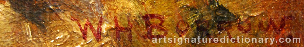 Authentic signature by William Henry BORROW on  artwork
