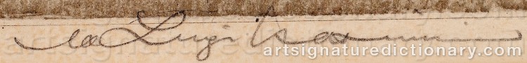 Authentic signature by Luigi KASIMIR on Drawing/Graphic/Print artwork