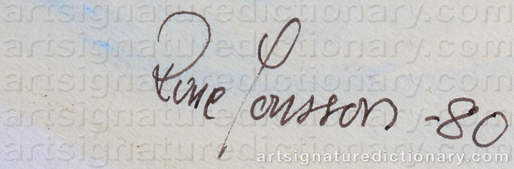 Authentic signature by Rune JONSSON on  artwork