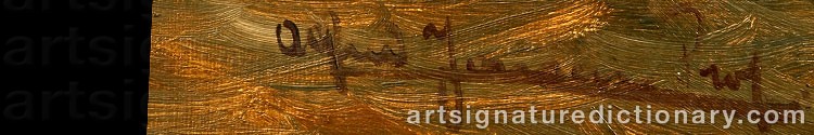 Authentic signature by Alfred JENSEN on artwork