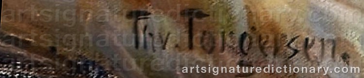 Authentic signature by Thorvald TORGERSEN on  artwork
