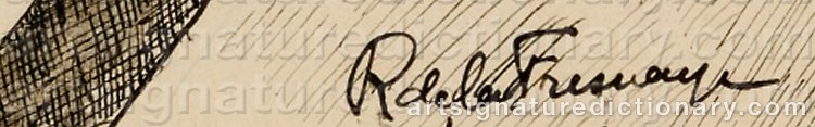 Authentic signature by Roger De La FRESNAYE on  artwork