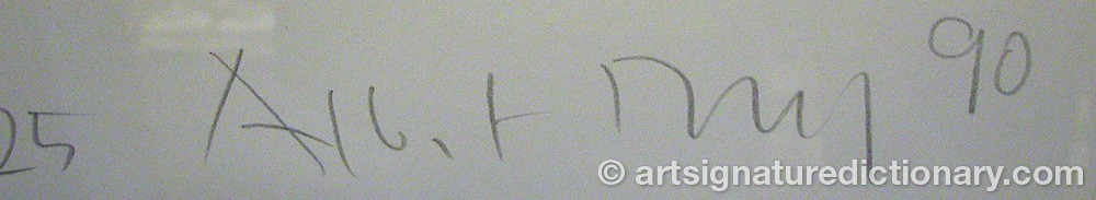 Authentic signature by Albert MERZ on artwork