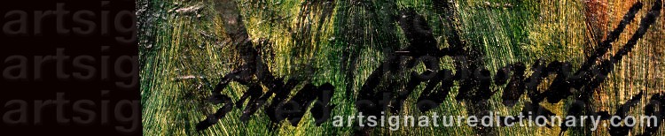 Authentic signature by Sven GRÖNVALL on artwork