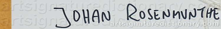 Authentic signature by Johan ROSENMUNTHE on  artwork