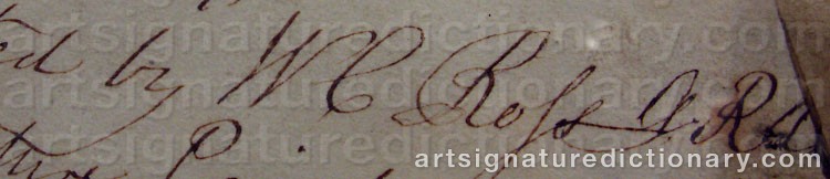 Authentic signature by William Charles ROSS on  artwork