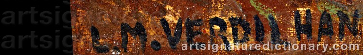 Authentic signature by Louis-Mathieu VERDILHAN on  artwork
