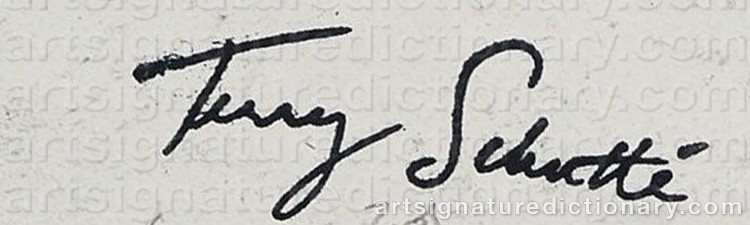 Authentic signature by Terry Lee SCHUTTE on Painting/Watercolour artwork