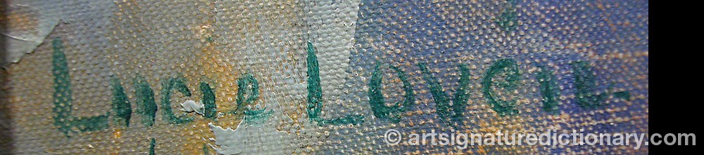Authentic signature by Lucie LOVÉN on  artwork