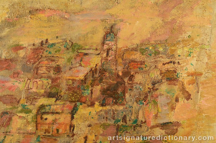 Close-up details showing Zoran Antonio MUSIC signature forgery characteristics