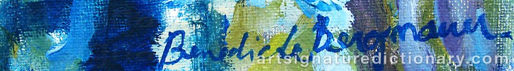 Authentic signature by Benedicte BERGMANN on  artwork