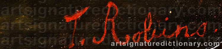 Authentic signature by Thomas Sewell ROBINS on  artwork