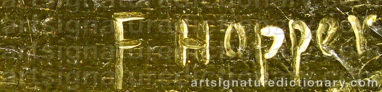 Authentic signature by F. HOPPER on Painting/Watercolour artwork