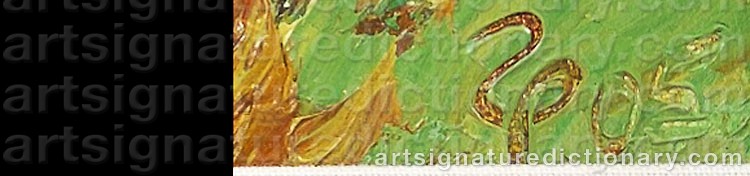 Authentic signature by Ruslan GUMEROV on  artwork