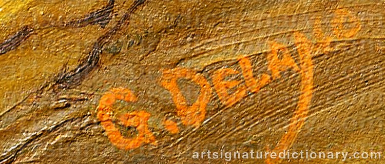 Authentic signature by Gerard Curtis DELANO on Painting/Watercolour artwork