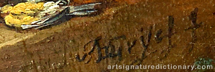 Authentic signature by Adriaen De GRYEFF on Painting/Watercolour artwork